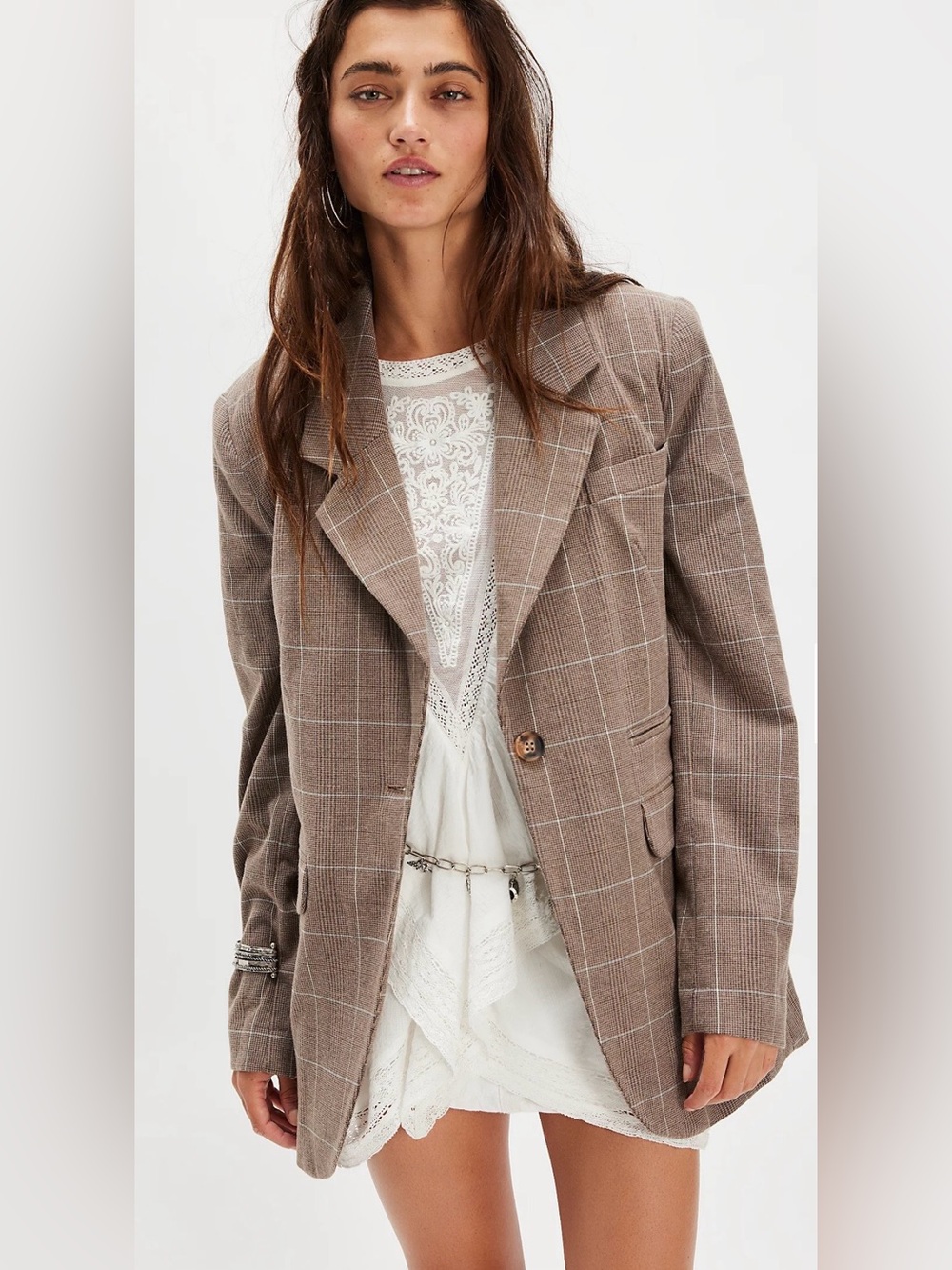 Free People Paper Cut Pinstripe Blazer